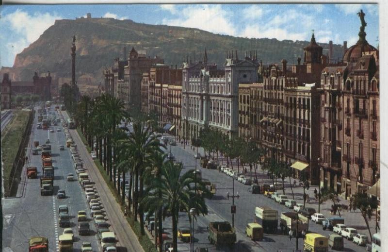 Postal: Barcelona: paseo de colon