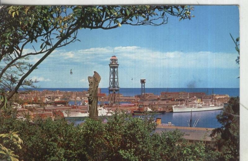 Postal: Barcelona: Puerto desde Montjuich