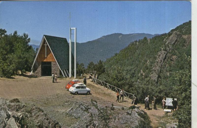 Postal: Castellar de N,Hug: capilla del hostal les Fonts