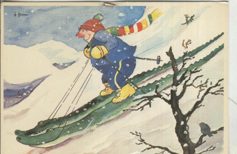 Postal: Helme Heine: Wintersport