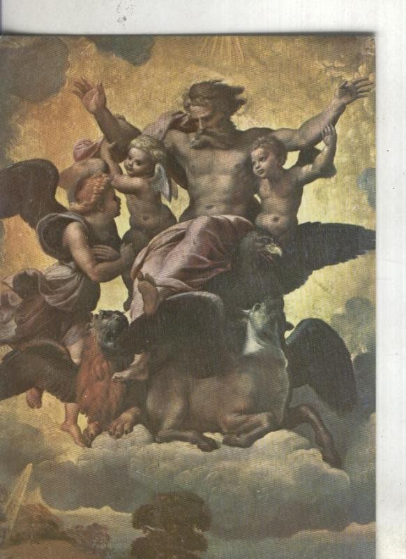 Postal:  Italia: Firenze: Galleria Pitti: Raffaello: Vizione di Ezechiel