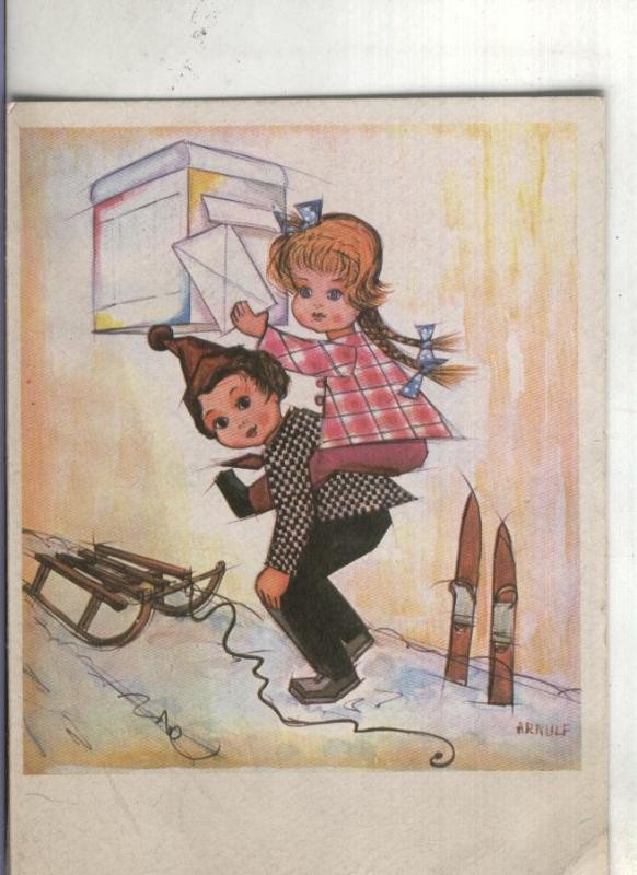 Postal: Carta a los reyes, original pintado con la boca por Arnulf