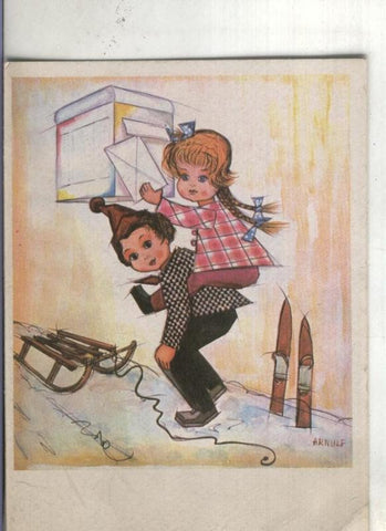 Postal: Carta a los reyes, original pintado con la boca por Arnulf