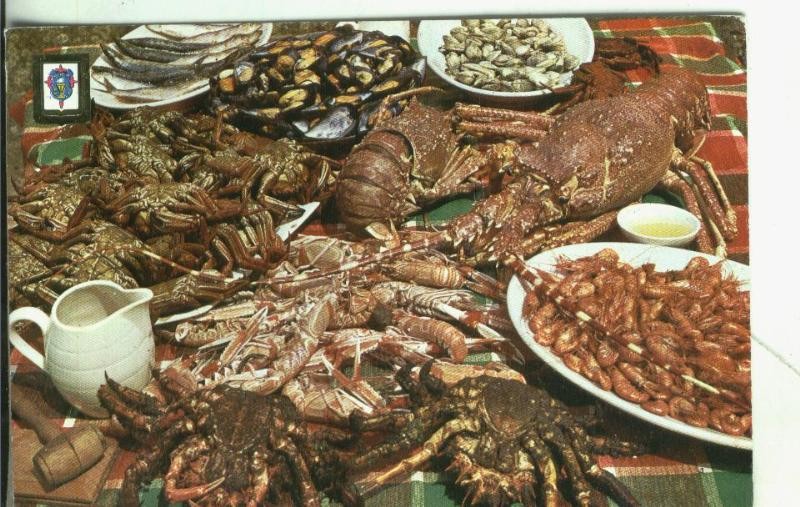 Postal: Platos tipicos: Galicia: Mariscos