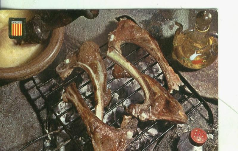 Postal: Platos tipicos: Costillas a la brasa con alioli
