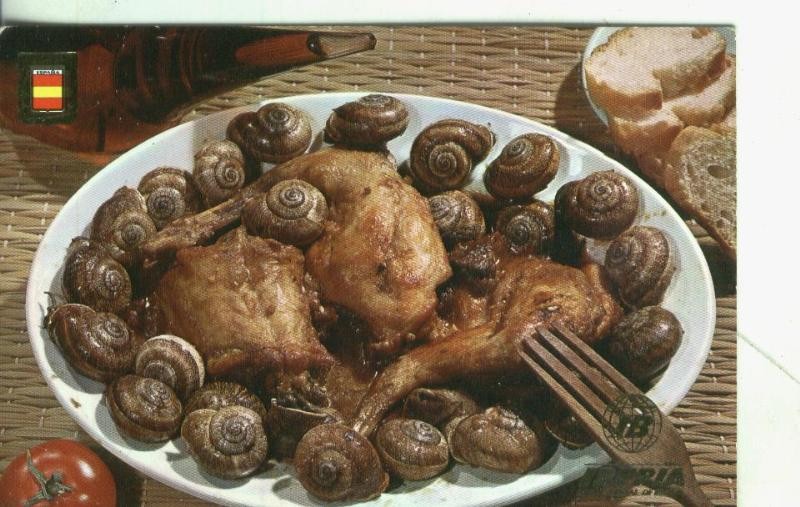 Postal: Iberia: Platos tipicos: Conejo con caracoles estilo payes