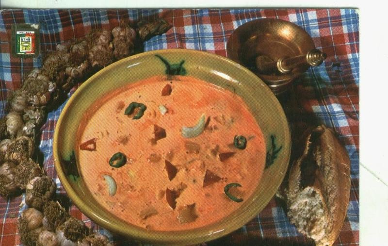 Postal: Platos tipicos: Gazpacho andaluz