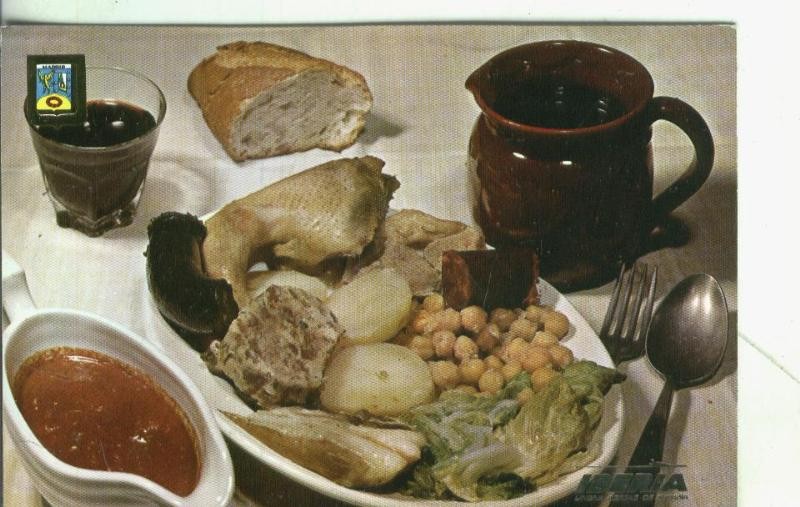Postal: Iberia: Platos tipicos: Cocido a la madrileña
