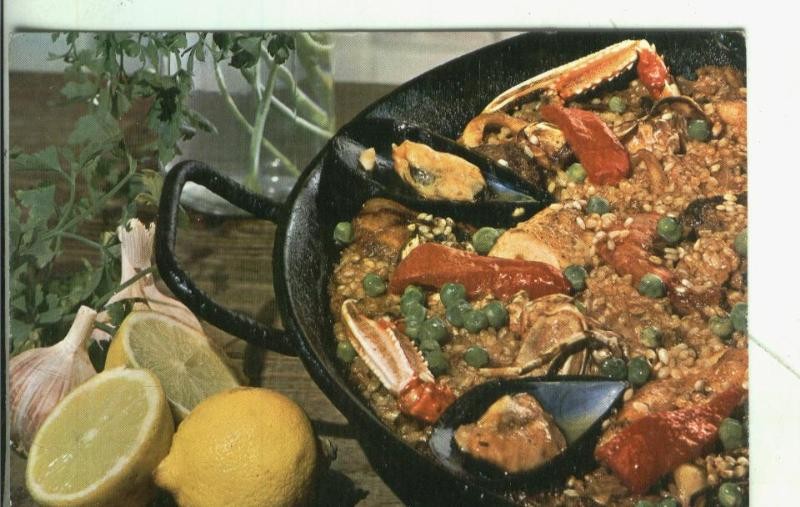 Postal: Valencia: Plato tipico: Paella  