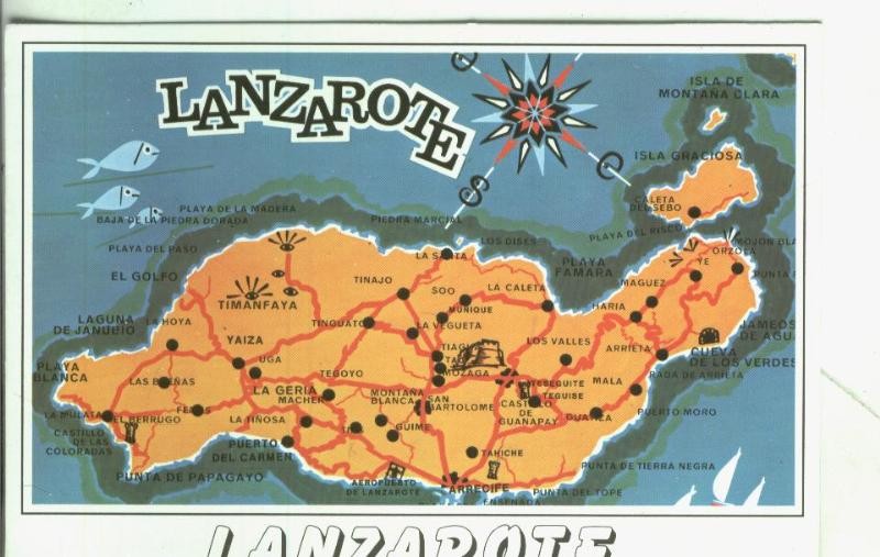 Postal: Lanzarote: Plano isla
