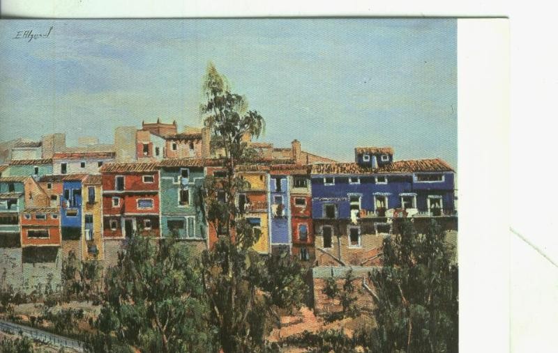 Postal 3906 : Villajoyosa: vista parcial de las casas colgantes, oleo
