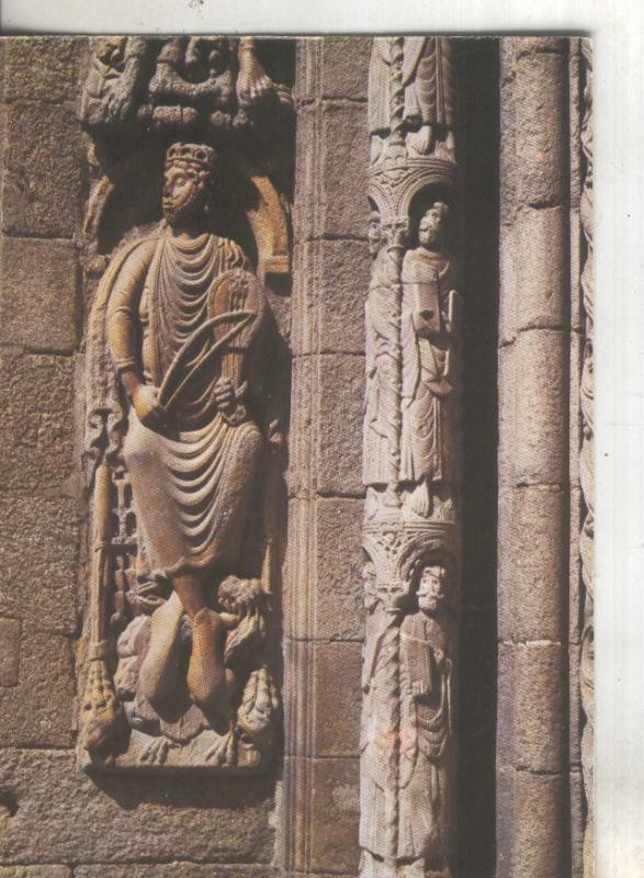 Postal 4770 : El Rey David en fachada catedral Santiago Compostela