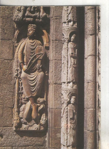Postal 4770 : El Rey David en fachada catedral Santiago Compostela