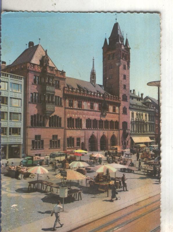 Postal 4949 : Ayuntamiento con la Plaza del Mercado en Basilea