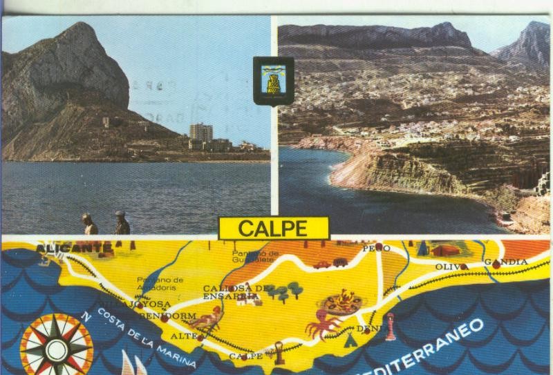 Postal 5216 : Calpe con plano de la zona