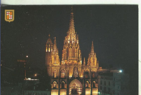 Postal 5236 : Vista nocturna de la Catedral de Barcelona