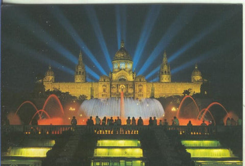 Postal 5241 : Fuentes y Palacio Nacional en Montjuich (Barcelona)