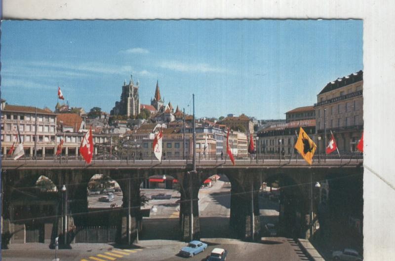 Postal 5443 : Grand pont et la cathedrale de Lausanne