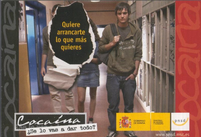 Postal 5705 : Publicitaria de Gobierno de España: Cocaina