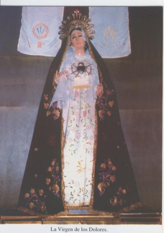 Postal Virgenes 320 : La Virgen de los Dolores, Iglesia del Carmen (guadalajara)