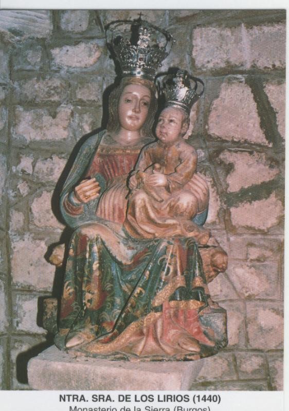 Postal Virgenes 322 : Nuestra Señora de los Lirios, monasterio de la sierra (Burgos)