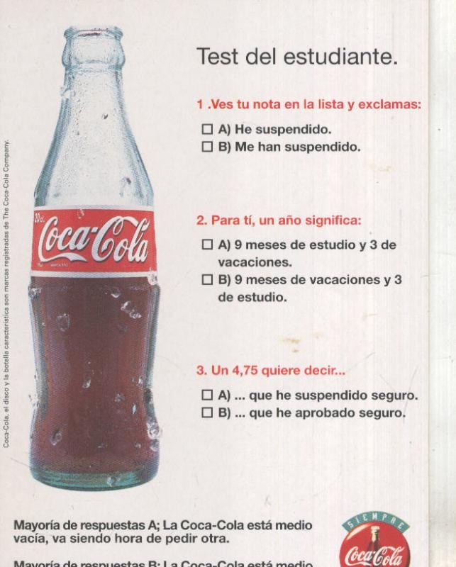 Postal 5747 : Publicitaria de Coca Cola