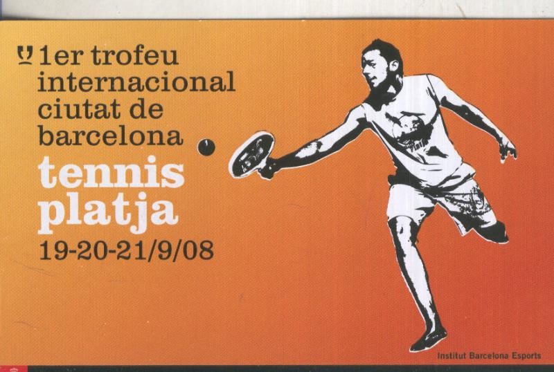 Postal 6071 : Publicitaria primer trofeu ciutat de barcelona tennis platja