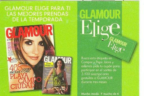 Postal 6079 : Publicitaria revista Glamour