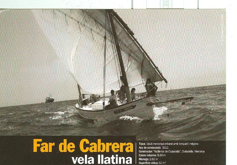 Postal 6330 : Publicitaria Far de Cabrera, Vela llatina