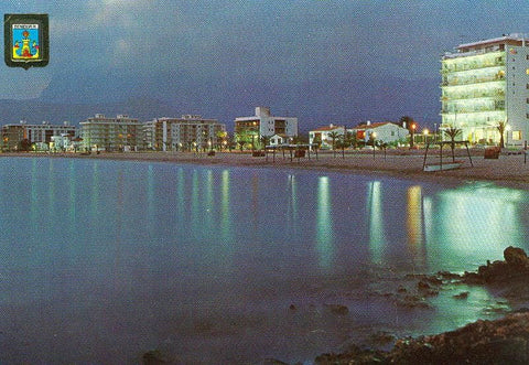 Postal 6377 : Vista nocturna playa de Benidorm