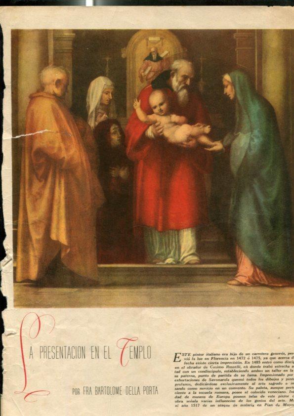 Lamina numerada 001: Sagrada Famila: La presentacion en el templo (Fra Bartolome Della Porta)