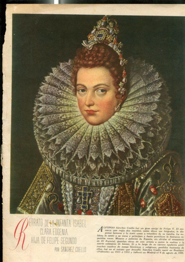Lamina numerada 002: Retrato Infanta Isabel por Sanchez Coello