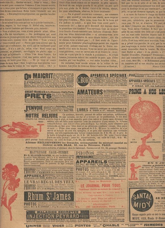 Lamina numerada 042: Pagina publicacion Gil Blas del 19 janvier 1900