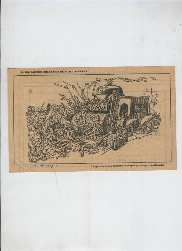 Lamina numerada 048: Ilustraciones de humor : El militarisme germanic i el poble alemany
