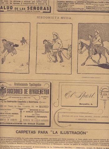 Lamina numerada 104: Pagina La Ilustracion Española sobrecubierta trasera
