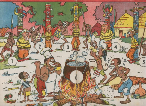 Carton Juegos Reunidos Geyper: Merienda de Negros, dibujo de Karpa 