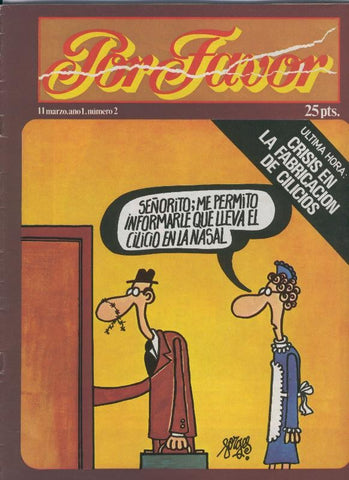 Por Favor numero 002, 11 marzo 1974: crisis en la fabricacion de cilicios
