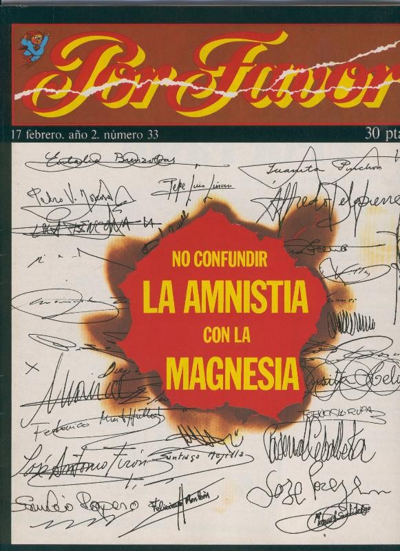 Por Favor numero 033,  17 febrero 1975: No confundir la amnistia con la magnesia