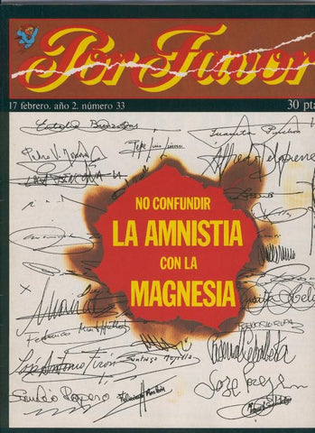 Por Favor numero 033,  17 febrero 1975: No confundir la amnistia con la magnesia