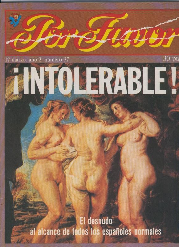 Por Favor numero 037,  17 marzo 1975: Intolerable, el desnudo al alcance de todos los españoles normales