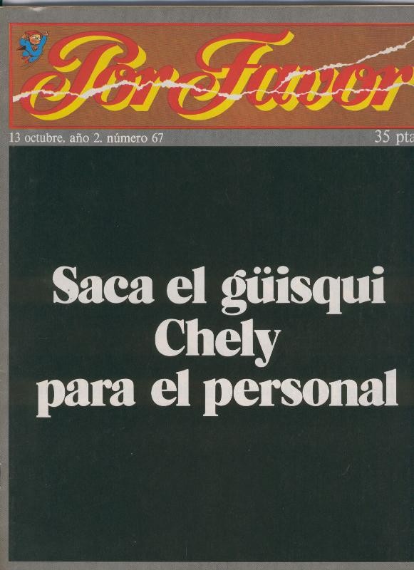 Por Favor numero 067, 13 octubre 1975: saca el guisqui chely para el personal