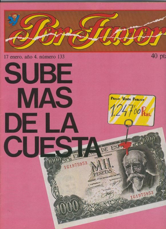 Por Favor numero 133, 17 enero 1977: Sube mas de la cuesta