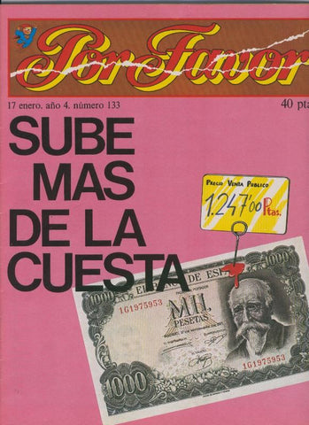 Por Favor numero 133, 17 enero 1977: Sube mas de la cuesta