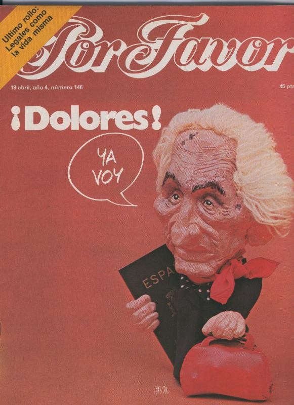 Por Favor numero 146,  18 abril 1977: Dolores (la pasionaria)