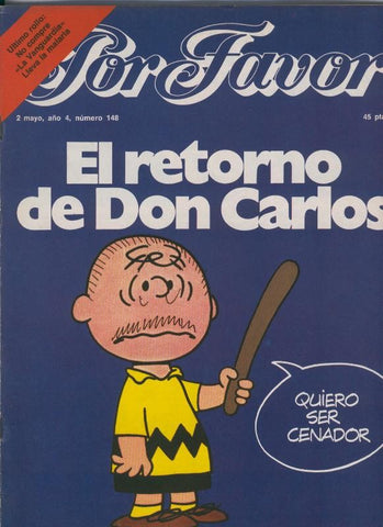 Por Favor numero 148,  2 mayo 1977: El retorno de Don Carlos