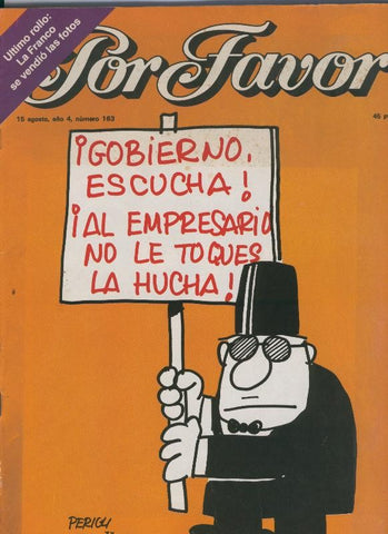 Por Favor numero 163,  15 agosto 1977: al empresario no le toque la hucha