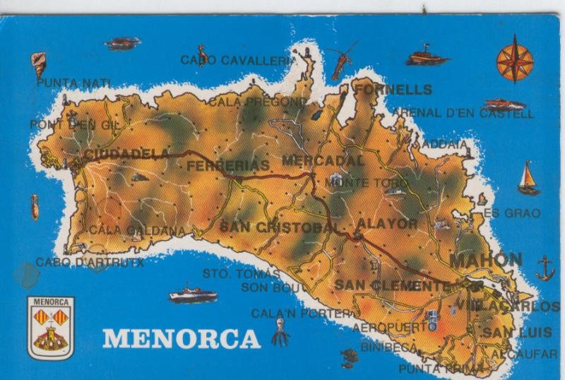 Postal 7398 : Menorca, plano isla