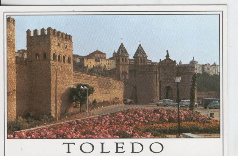 Postal 07663 : Toledo, Puerta Bisagra y murallas