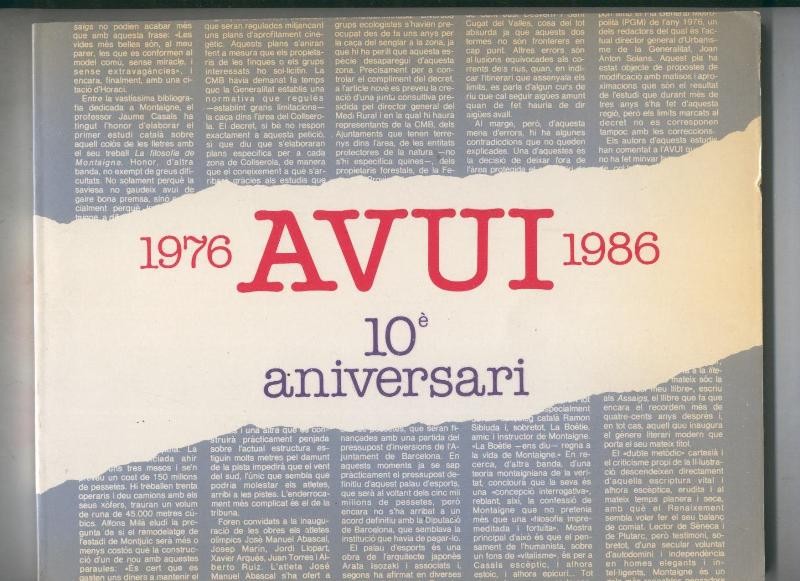 Avui 10 aniversari 1976-1986
