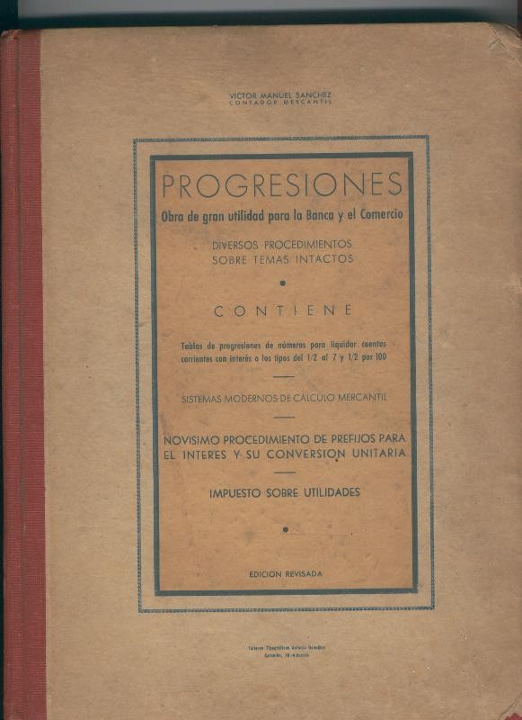 Progresiones obra de gran utilidad para la Banca y el Comercio